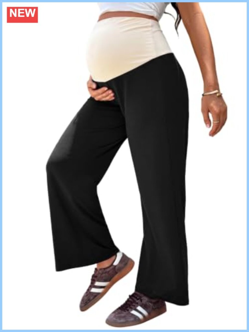 Maternity Wide Leg Over The Belly Pregnancy Lounge Pants